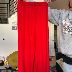 MEDIUM Dressed in LALA Lex Ribbed Playsuit Pants ONLY in Cherry Bomb